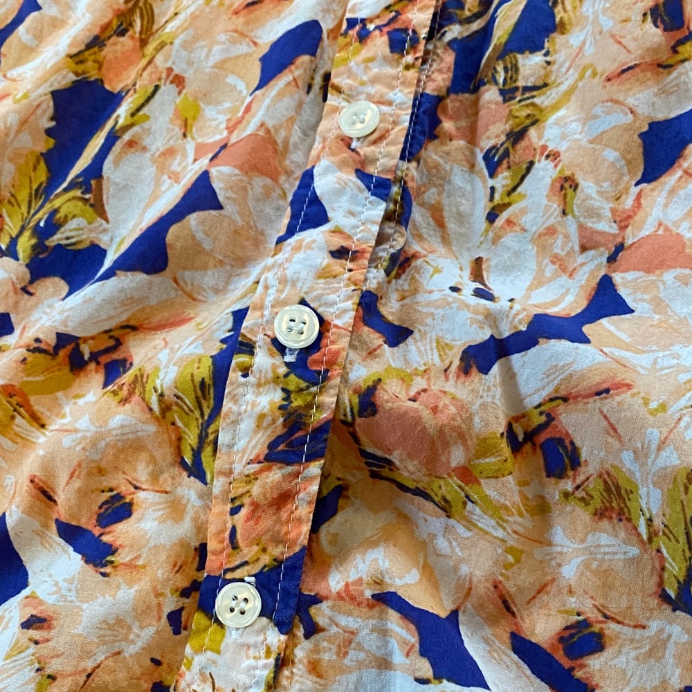 J.Crew Blue & Orange Floral Button-Up Shirt – Size Small - Picture 5 of 5